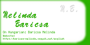 melinda baricsa business card